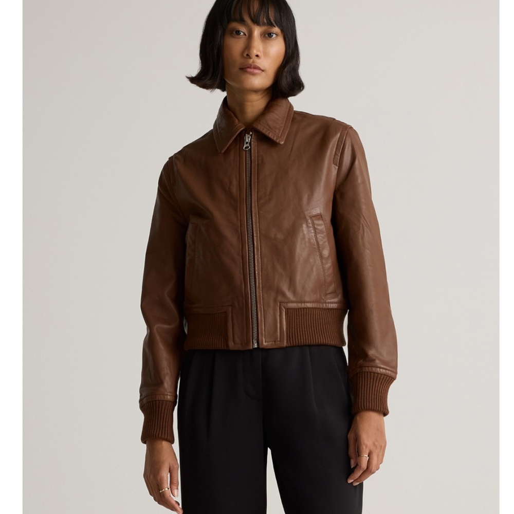 Quince Burnt Umber Bomber Jacket